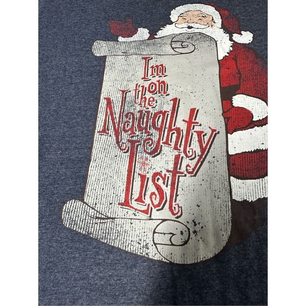 I’m On The Naughty List Adult Unisex Cotton Blend T-shirt Size L - Picture 6 of 10